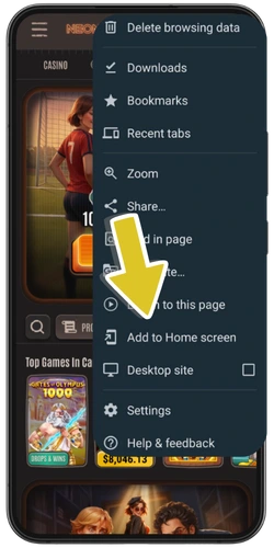 Chicken Road Android - tapping the Download APK button on the casino's mobile site