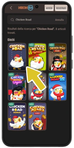 Chicken Road Android - avviare il gioco dopo l'installazione APK riuscita su mobile