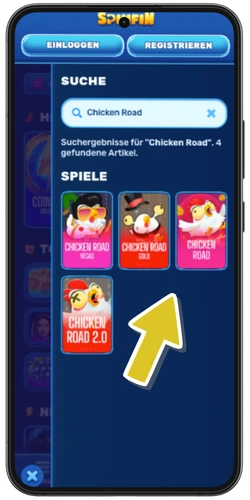 Chicken Road Android – Spiel nach erfolgreicher APK-Installation auf dem Mobilgerät starten