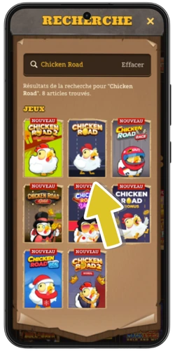 Chicken Road iOS - lancer le jeu depuis l'application casino sur iPhone