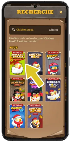 Chicken Road Android - lancer le jeu après l'installation réussie de l'APK sur mobile