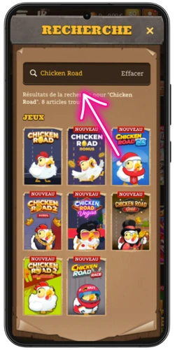 Lancement de Chicken Road sur mobile – résultats de recherche du jeu dans le lobby