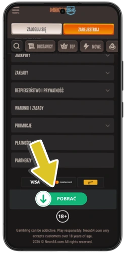 Chicken Road Android - naciśnięcie przycisku Pobierz APK na mobilnej stronie kasyna