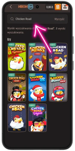 Uruchamianie Chicken Road w kasynie Neon54 – wyniki wyszukiwania gry w lobby mobilnym