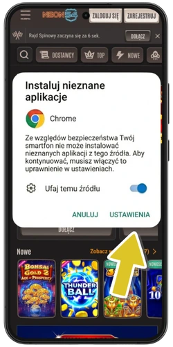 Chicken Road Android - włączanie instalacji z nieznanych źródeł w ustawieniach Android