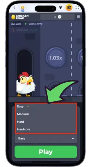 Select a difficulty level
